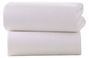 CLAIR DE LUNE Cot Bed Fitted Sheets White